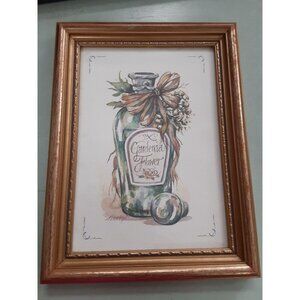 Wooden Framed Print "Gardenia Flower" Perfume Bottle 8" x 6" x 1/2"
